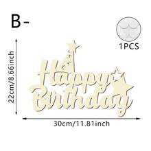 1 pièce Décoration murale en bois découpée de style moderne "Joyeux anniversaire", idéale pour les célébrations de fête, les accessoires d'arche de ballons, les anniversaires, la décoration murale de la maison et les fournitures de fête. - Multicolore - Voir 11