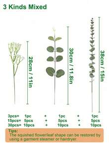 30/60 cành lá bạch đàn có quả, cành bạch đàn nhân tạo, cây xanh giả, hoa giả dùng cho bình hoa cưới, bó hoa, trang trí nhà cửa. - Màu xanh Bạc hà - Xem 3