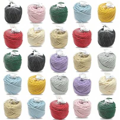 1 Roll Multi-Color 3mm Woven Craft Cord, Suitable For DIY Handmade, Gift Wrapping, Home Decor, Sweaters, Hats, Scarves, Toys, Bags And Other Crochet And Knitting Crafts, Applicable For Holiday, Wedding Decoration, Party Supplies