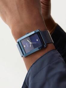 Guess Đồng hồ nam thời trang công sở, kiểu dáng casual, máy quartz, ba mặt số đa chức năng, model GW0898G2 - Màu xanh lam - Xem 5