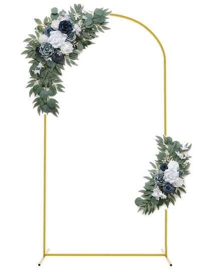 3pcs Metal Wedding Arch Stand And Floral Decor Set, Suitable For Wedding Ceremony, Birthday Party, Bridal Shower, Photo Booth, Garden And Floral & Balloon Arch Decoration, Baby Shower Decor