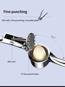 Máy ép tỏi thủ công 3 trong 1 bằng thép không gỉ, máy nghiền tỏi đa năng, máy làm nhuyễn tỏi, dụng cụ ép tỏi, đồ dùng nhà bếp, bao gồm chức năng nghiền tỏi + kẹp hạt + mở nắp chai, máy xay tỏi và gừng nhỏ gọn và bền bỉ. - Nhiều màu - Xem 4