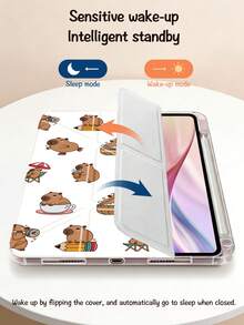 Ayotu 可爱水豚图案保护套，Y型支架翻盖设计，兼容iPad A16、iPad Pro 13/12.9/11、iPad Air 11/13、iPad mini、iPad Air 11英寸、Kindle（第11代，2024年发布）、Kindle Paperwhite（第12代，2024年发布） - 彩色 - 查看 8