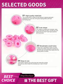 1/5-10pcs Mushroom Shaped Slouchy Hair Curler, Silicone Sleep Hair Curling Tool, Magical Hair Styling Accessory - One Size Fits All - View 5