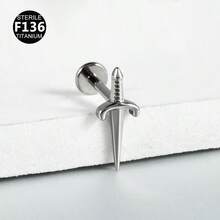 1件箭头形F136钛合金唇钉环 - 内螺纹M0.9 - 16号人体饰品 - 耳软骨、耳屏、耳廓穿孔、唇钉 - 唇釘(1個) - 查看 4