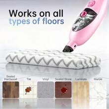 Steam Mops for Floor Cleaning Steam mop for Hardwood Floors with Adjustable Steam and Double-Sided Pads Floor Steamer for Laminate Floor Tiles Grout Furniture 400ML Tank - Ver 5