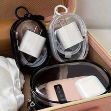 Cute Clear Organizer Keychain Bag For Earbuds And Charging Cable - Nhiều màu - Xem 6