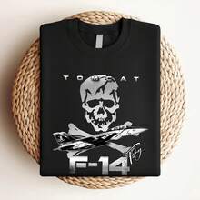 Camiseta de mujer con estampado del caza F-14 TOMCAT - Negro - Ver 3