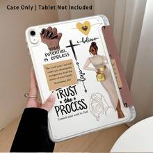 1个十字架与女孩图案亚克力水晶平板电脑保护壳，带支架，兼容荣耀Pad 8/9/10、荣耀GT 11.5英寸/X7/X8A/X9/X8Pro/X9Pro/V9/V8 Pro、MatePad SE 11英寸/MatePad 11英寸/11.5英寸、MatePad Pro、苹果第十代/第十一代（2025款）、三星Galaxy Tab A9/A9 Plus/A11/A11 Plus。 - 彩色 - 查看 2