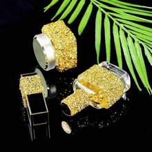 Ruy băng đính đá pha lê lấp lánh dài 1/4 thước Anh, ruy băng đính đá tự dính DIY, thích hợp trang trí bánh cưới, sinh nhật và các đồ thủ công khác. - bạc - Xem 9