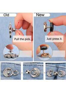 金属扣束腰带，无需缝纫，中式旗袍裤腰塑形带 - 10 件顏色隨機 - 查看 2