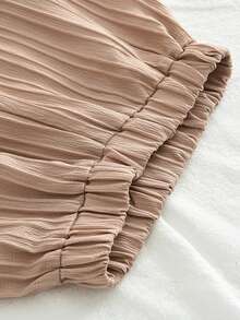 bearleader Bộ đồ hè 2 món cho bé gái, áo vest thêu họa tiết sóng biển + quần ống rộng yếm, trang phục thường ngày. - Màu Khaki - Xem 7