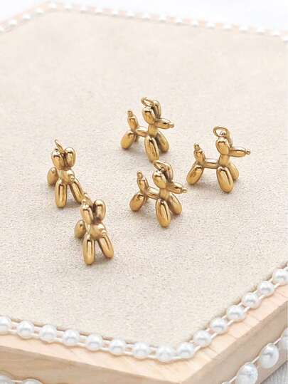 5pcs Dog Shaped Pendant Accessories, Creative Versatile Fashion, Suitable For Daily Wear