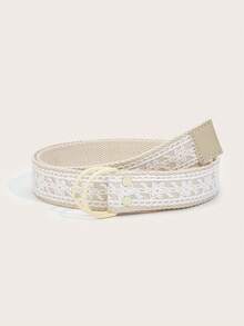 1pc Women's Minimalist White Lace Hollow Punk Style Belt, Suitable For Jeans, Skirts, Niche Accessory - A - View 8