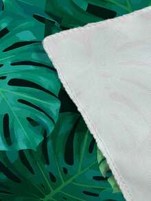 1pc Tropical Palm Leaf Print Tablecloth, Modern Polyester Rectangular/Round Waterproof Tablecloth, Digital Printing Suitable For Living Room, Outdoor Dining Table, Small Round Table - Multicolor - View 2