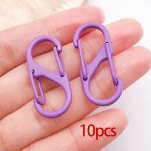 10pcs Colorful S Carabiner Clips Spring Loaded Quick Hook Keychain Backpack Bag Charm DIY Craft Accessories 14x33mm - Buckle - View 23