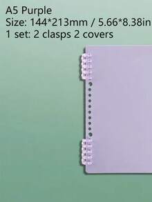 A5 20-Ring Removable Loose-Leaf Notebook Cover, Minimalist Slim Design Suitable For A5 Notebook Inserts, Student Use - A5 - View 13