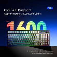 AULA F98pro V3 Wireless Mechanical Keyboard Transparent Keycaps, Control Knob & OLED Display. Full-Key Hot-Swappable, Gasket-Mounted Structure. Pre-Lubed Linear Switches, RGB Backlight. Tri-Mode Connection: BT5.0 / USB‑C / 2.4G. Wired & Wireless Gaming Keyboard For PC. - View 11