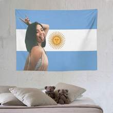 Customized Argentine Flag, Customized Image, Personalized Flag, Suitable For Indoor And Outdoor Decoration, Perfect For Parties, Business, Anniversaries, Garden Decoration, Bright Colors, Durable Fabrics, Event Planners, Outdoor Flags, Suitable For Birthdays And Parties, Suitable For All Seasons, Family Gifts, Anniversary Gifts, Excluding Flagpoles - Multicolor - View 3
