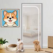 Pet Safety Gate Net - Pet Isolation Door Curtain, Suitable For Corridors And Doors, Zipper Opening Design. No Need For Drilling Installation, Does Not Occupy Space, Suitable For Dogs, Cats, And Other Animals - White - View 6