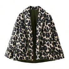 Scacto Women's Fashion Street Hipster Leopard Print Coat - 棕色 - 查看 10