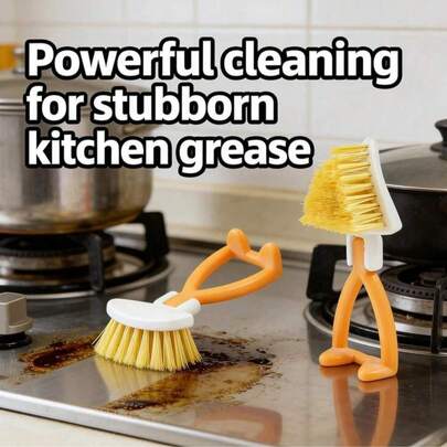 新款可折叠浴室排水管清洁刷，多功能折叠短柄炉灶刷，缝隙清洁刷，适用于窗户、墙壁和角落