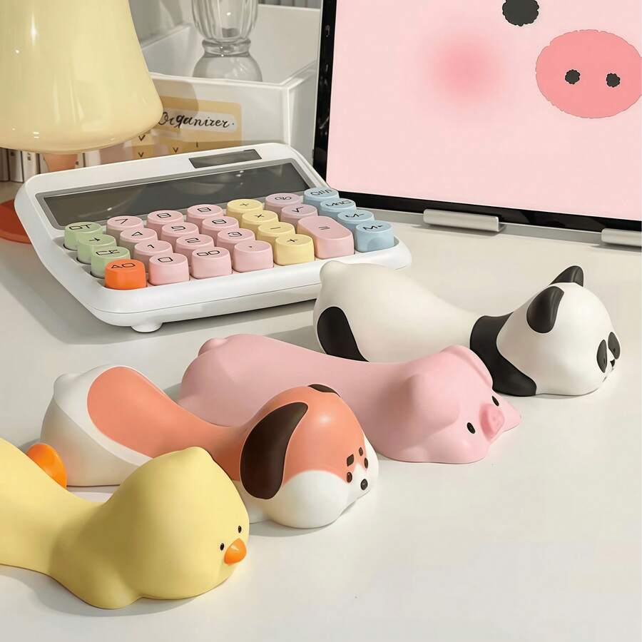 1 pieza Alfombrilla de escritorio de oficina con dibujos animados con soporte para la muñeca, almohadilla para la muñeca y mouse pad ergonómico, protege la muñeca, mouse pad de espuma de memoria con reposamuñecas, linda alfombrilla de escritorio de oficina