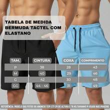 Kit Of 2 Men's Lightweight Tactel Shorts, Quick-Drying, Comfortable For Training And Everyday Wear - NEGRO/AZUL CLARO - Ver 2