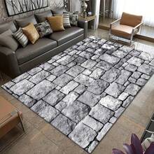 2D石砖墙图案地毯，客厅地毯，卧室地毯 - 高級款 - 查看 11