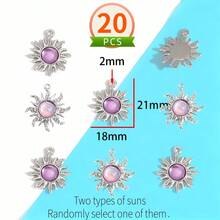 10/20pcs Random Pink Y2K Style Butterfly, Sun, Moon Enamel Pendant For DIY Necklace, Bracelet And Jewelry Making - Pink - View 16