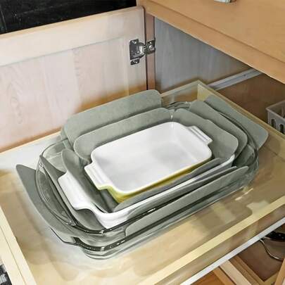 Bộ 6/3 miếng lót cách nhiệt bằng nỉ màu trơn - Bảo vệ khay nướng/dụng cụ nấu nướng khỏi trầy xước - Tấm ngăn cách giữa nồi/chảo rán/bát, ngăn ngừa nứt và vỡ khi xếp chồng, bảo vệ đĩa/chén khỏi trầy xước, tấm lót cách nhiệt chống dính cho chảo, tấm lót nồi bằng nỉ.