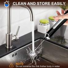 升级版可充电电动奶泡器，手持式奶泡器，配有3个不锈钢搅拌头和支架，3档速度可调，适用于拿铁、热巧克力和打蛋 - 彩色 - 查看 8