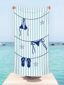 1 chiếc khăn tắm biển mùa hè siêu mềm mại, in họa tiết bikini kẻ sọc, chất liệu microfiber, thích hợp trang trí nhà cửa, dùng cho bãi biển, hồ bơi, cắm trại và du lịch, cực kỳ thoải mái. - Nhiều màu - Xem 6