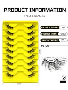 GROINNEYA 9 Pairs Half Lashes Create Eye Elongated False Eyelashes Wispy Fluffy Half-Strip Eyelashes Criss-Cross Mange Lashes Natural Look Fake Lashes Soft Volume 3d Mink Lashes,Eyelash Extension Suitable For Cosplay,Daily Use And Date-Makeup. - View 7