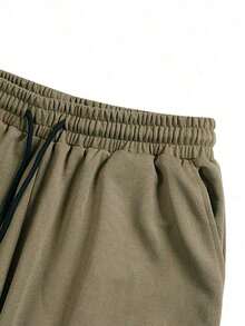 Men's Casual Mid-Length Shorts, Street Style Summer - 軍綠色 - 查看 3
