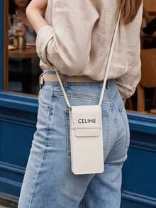 Celine 1个酒红色真皮眼镜盒，奢华硬壳时尚眼镜收纳盒，设计师配饰，女士完美礼物 - 白色 - 查看 2