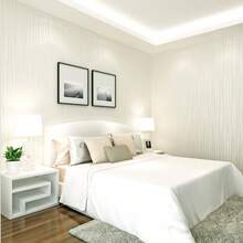 1 Cuộn Giấy Dán Tường Vải Không Dệt Hiện Đại, Thời Trang, Họa Tiết Nhung Cây Cổ Điển, Sọc Trơn (Thích hợp cho Phòng Khách & Phòng Ngủ) Cuộn Giấy Dán Tường - A - Xem 3