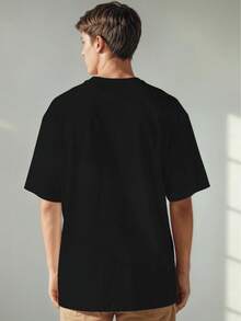 Ropa Casual de Moda para la Vuelta al Cole con un Diseño de Cuello Redondo Sencillo.Esta camiseta de manga corta para hombre presenta elegantes estampados digitales con temática de videojuegos.Hecho de material de alta calidad y de secado rápido - Negro - Ver 5