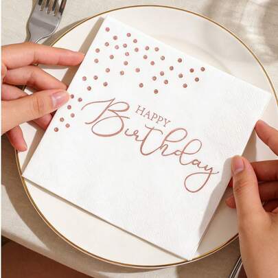 50/20/1pc Portable Birthday Party Napkins, Disposable Birthday Napkins, 10* 10-Inch Birthday Napkins For Family Dining Room Kitchen Essentials, Holiday Party Decorations