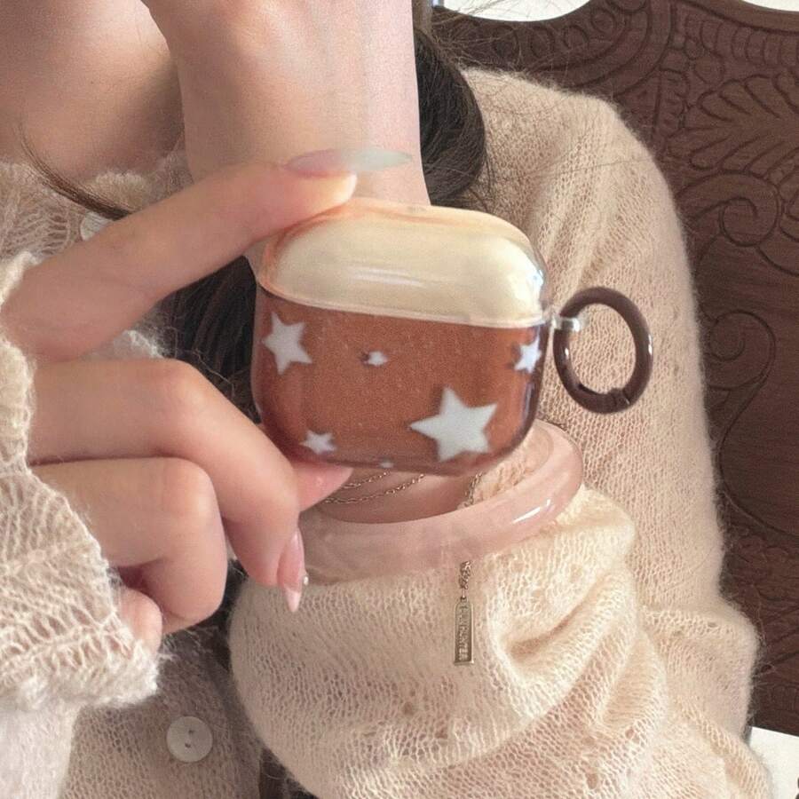 Funda minimalista para auriculares con diseño de estrella salpicada, compatible con Pro 3, New Pro 2, funda de protección linda y elegante compatible con 4, 3, 1/2, adecuada para mujeres