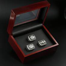 Men's 3-Piece Ring Jewelry Set, Including 1976, 1980 And 1983 Football Championship Rings With Gift Box, Ideal Christmas & New Year Gift For Football Fans - 11 - View 5
