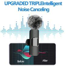 Wireless Lavalier Microphone For Phone TypeC Lapel Mics Plug-Play 2.4G Ultra-Low Delay Built-In Noise Reduction Chip Working Time For Video Recording Interview Podcast Vlog 50mAh Rechargeable Battery - Black - View 9
