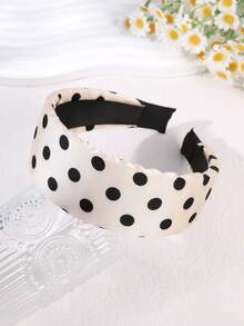 1条复古波点宽发箍 - 经典黑白宽版设计 - 5厘米加宽，适合各种头型 - 优雅时尚发饰 - 彩色 - 查看 7