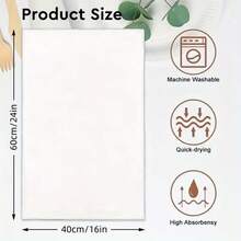 1pc Floral Cat Design Kitchen Towel, 100% Super Soft Microfiber Knit Fabric, Modern Rectangular Shape, Machine Washable, Cartoon Theme Dish Drying Cloth, Great Housewarming/Mother's Day/Friend Gift - 1 Piece 40*60CM - View 4