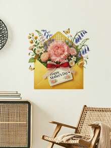 1 miếng dán tường, decal tự dính chống thấm nước có thể tháo rời dành cho Ngày của Mẹ, họa tiết phong bì ấm áp và lãng mạn, nơ, hoa hồng, hoa mẫu đơn, hoa tulip, hoa cẩm tú cầu, thích hợp để trang trí tiệc Ngày của Mẹ, trang trí nhà cửa, nhà bếp, phòng khách, phòng ngủ, phòng tắm. - 1PC - Xem 8