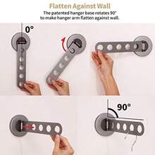 Greatim - Percheros plegables para colgar ropa ahorro de espacio sistema de colgar ropa en la pared estante de secado de ropa color gris hierro - Gris Hierro - Ver 5