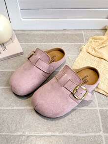 Giày lười đế mềm giả da lộn kiểu retro năm 2026, giày moccasin unisex cho trẻ em, giày casual đồng bộ cho bố mẹ và con cái. - Hồng - Xem 4