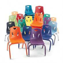 Berries 8140JC1114 Stacking Chair with Chrome-Plated Legs 10" Height Orange - Anaranjado - Ver 6
