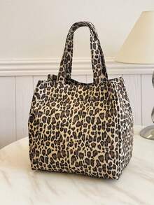 Portable Insulated Lunch Bag, Lunch Box, Bento Bag, Dinner Insulated Bag, Thickened Cute Fruit Lunch Bag For Students, Leopard Print Lunch Bag Lunch Container Lunch Bag For Women Picnic Bag Cooler Bag Large Capacity For School Holiday Essential Summer Essentials - Multicolor - View 6