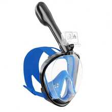 Full-Face Snorkel Mask With Detachable Camera Mount - Upgraded 180° Panoramic Dive Mask Featuring  Breathing System - Dry-Top, Anti-Fog, And Leak-Proof Design For Adults - 藍色L/XL - 查看 6